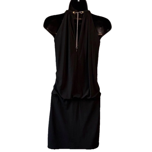 JESSICA SIMPSON Halter Blouson Mini Dress Black Size 4 Women’s Small - Picture 6 of 16